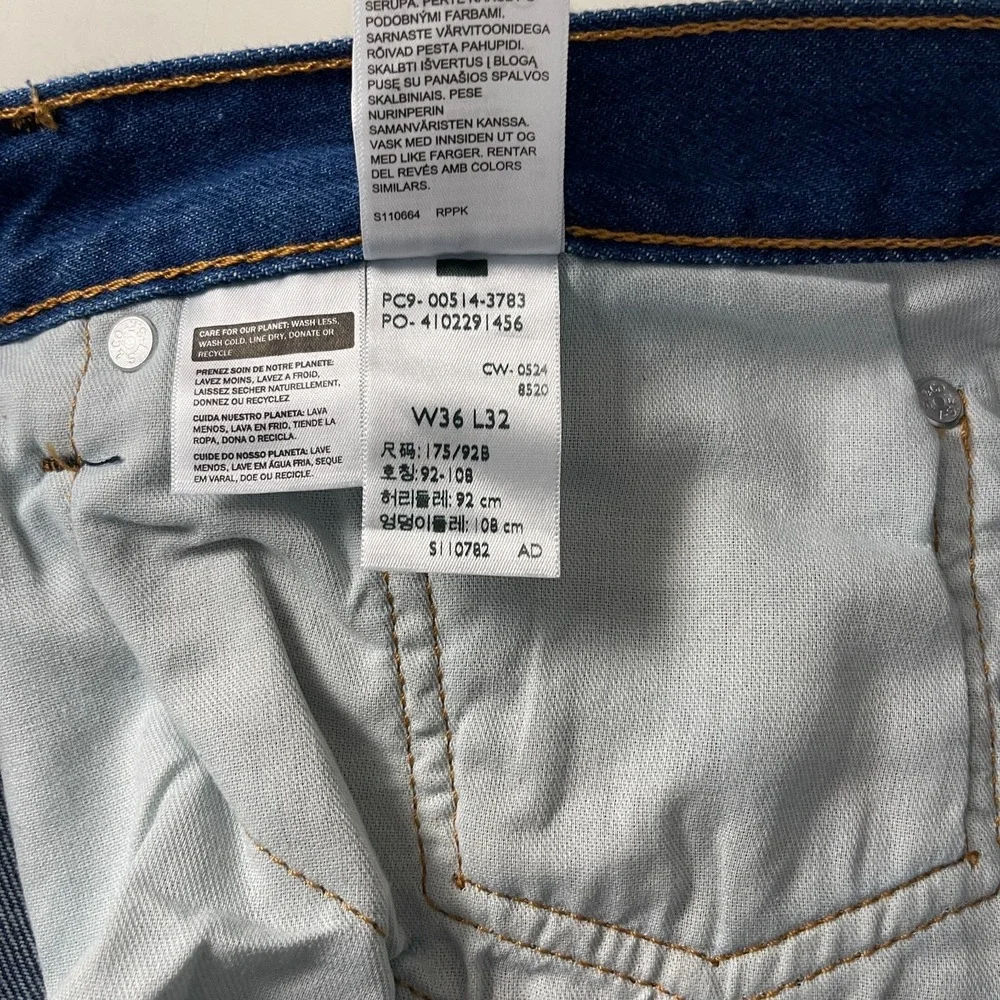 Levis Jeans Mens 36x32 Blue 514 Straight Fit Dark Wash Denim Casual 90s Normcore